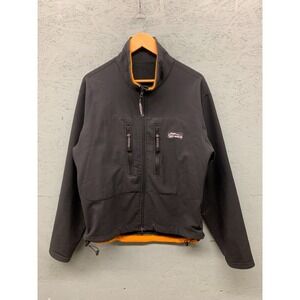 Ragged‎ Mountain Mens L Black Orange Softshell Fleece Lined Jacket Outdoor